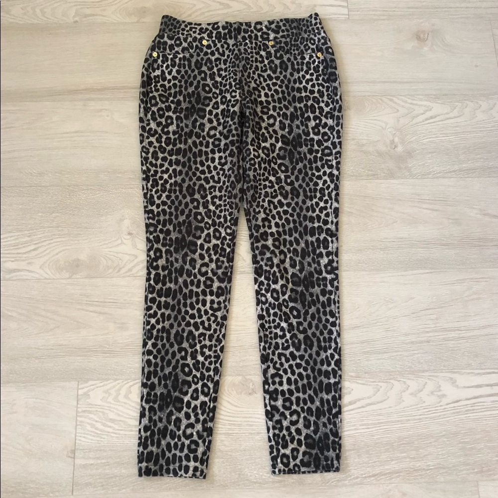 Michael Kors Leopard Print Stretch Skinny Leggings Pull-on Pants - Picture 4 of 16
